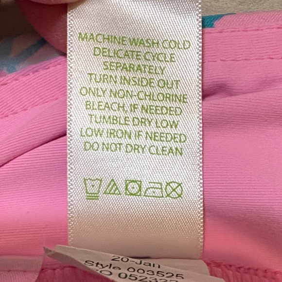 Lilly Pulitzer Pink and Blue Leaf Print Luxletic Skort Size 8 - Picture 8 of 14